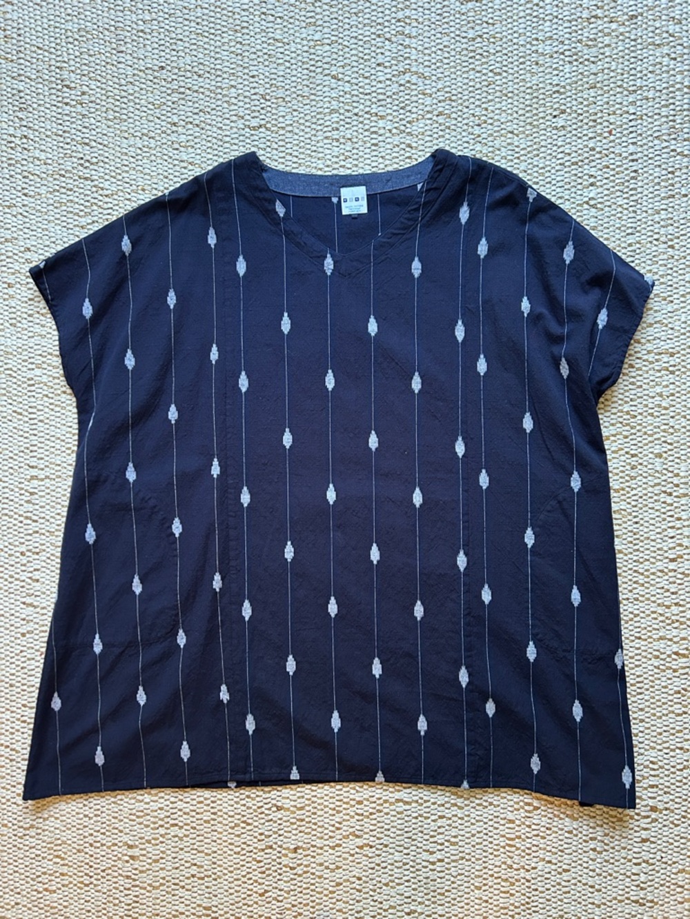 Handmade indigo Japanese tunic - kurume kasuri